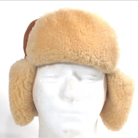 Vintage Hatters and Millinery Workers Union Leather & Sherling Flap Hat - Picture 2 of 10